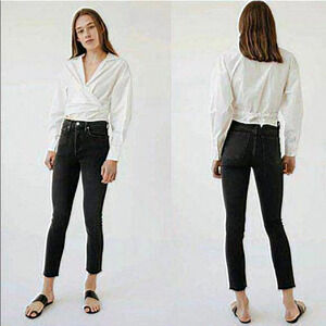 RE/DONE Originals High Rise Ankle Crop in Black Women Size‎ 25